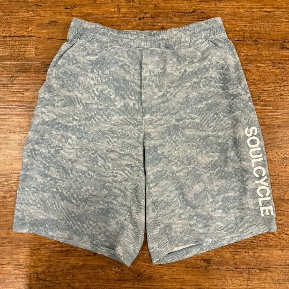 Lululemon SoulCycle‎ Pace Breaker Green Camo Lined Performance Shorts 9